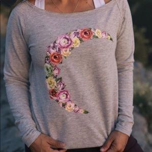 Zyia Floral Moon shoulder top Size S EUC